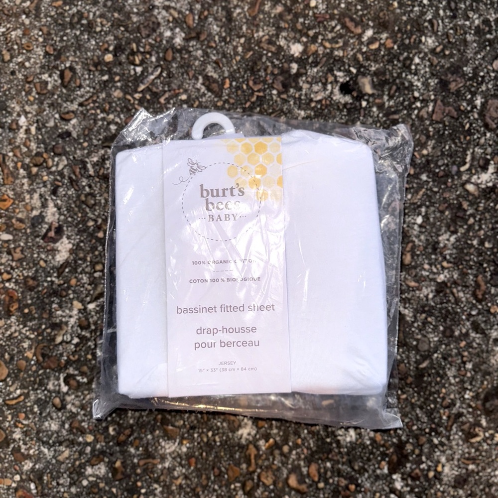 Burt’s bees bassinet fitted sheet.